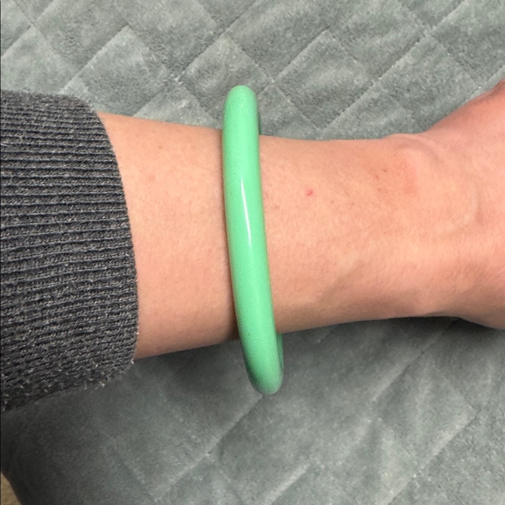 Vintage Plastic Bangle Bracelet, Seafoam Green, Retro, Boho